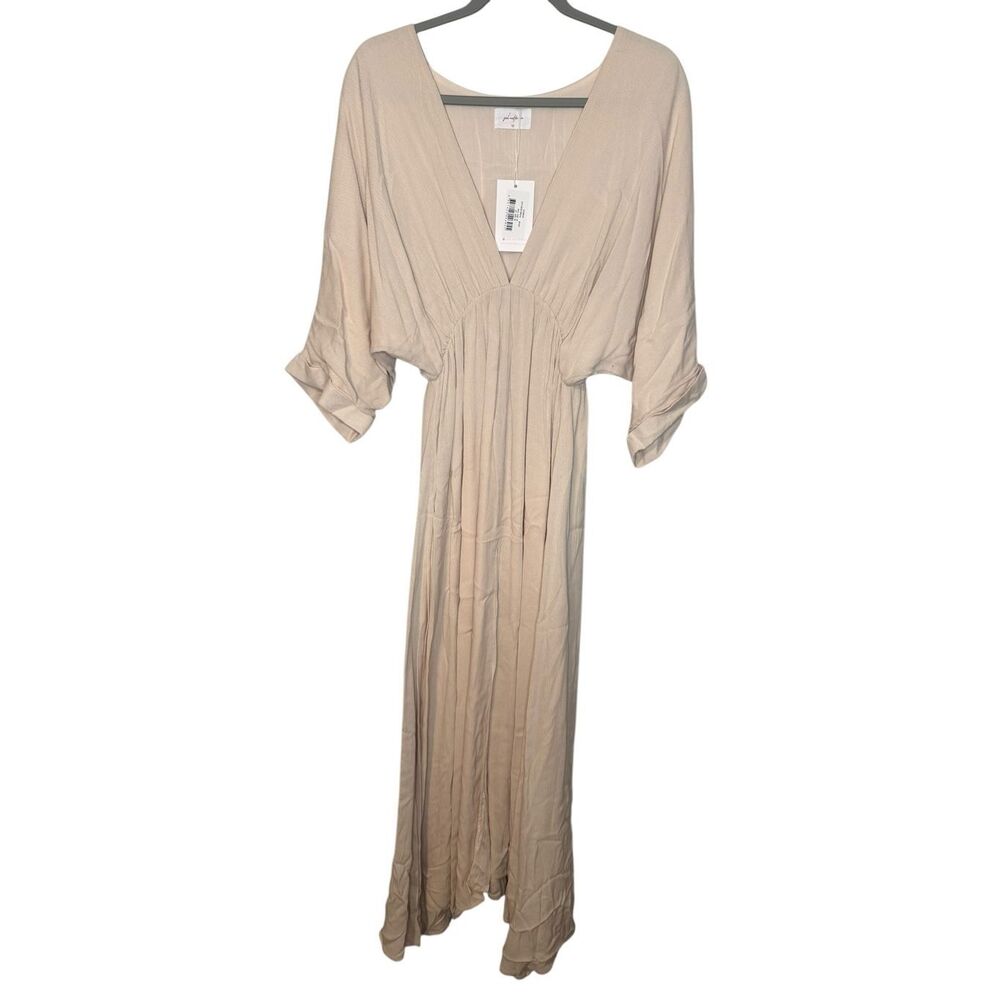 Girl And The Sun Bayview Dress in Beige Size Medium NWT - Picture 3 of 8